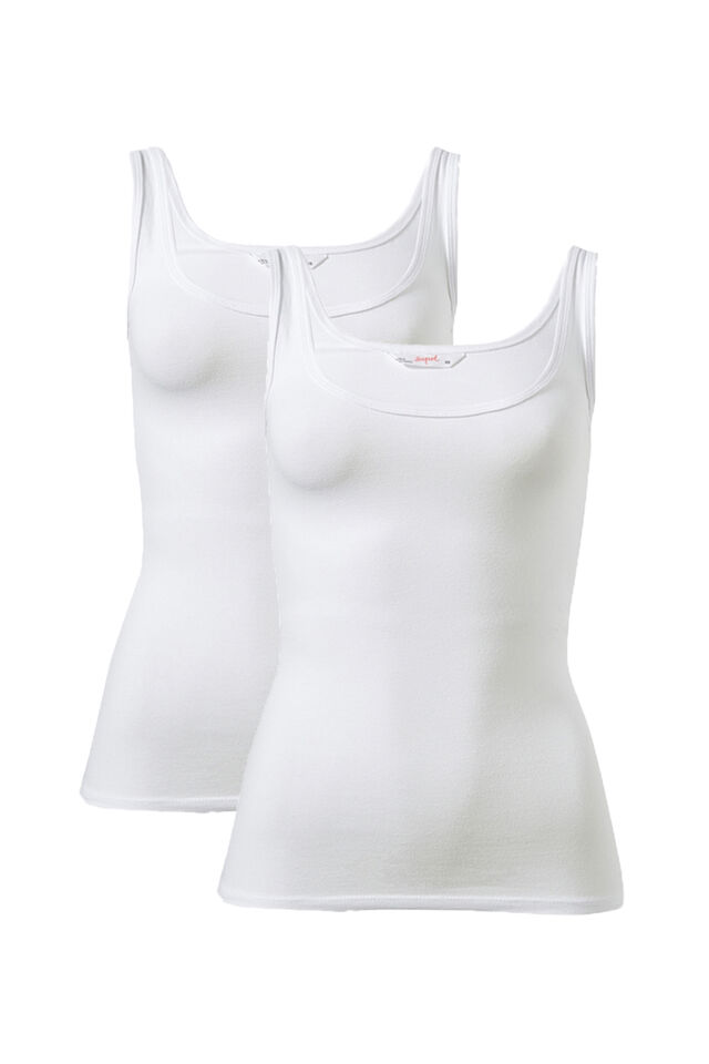 Multipack 2pk Thick Strap Tank, White
